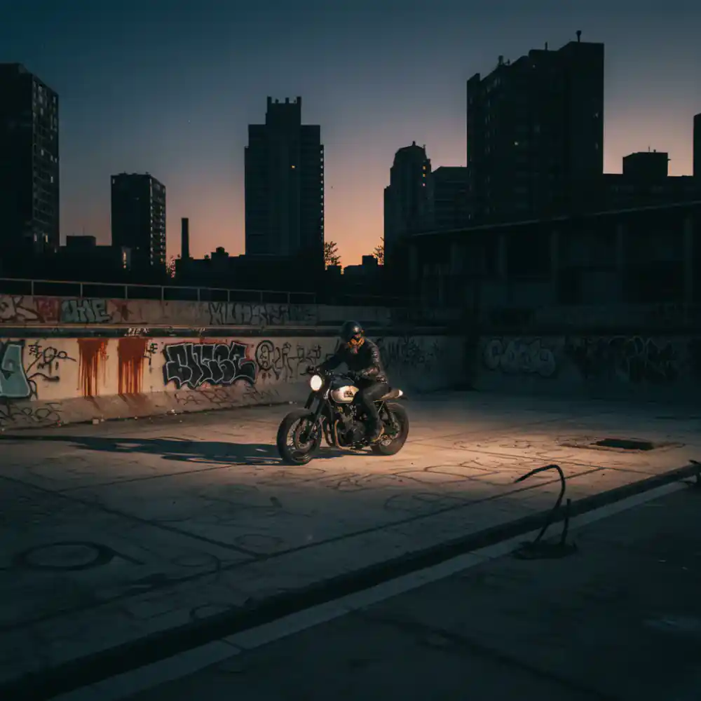 Rider in an empty pool