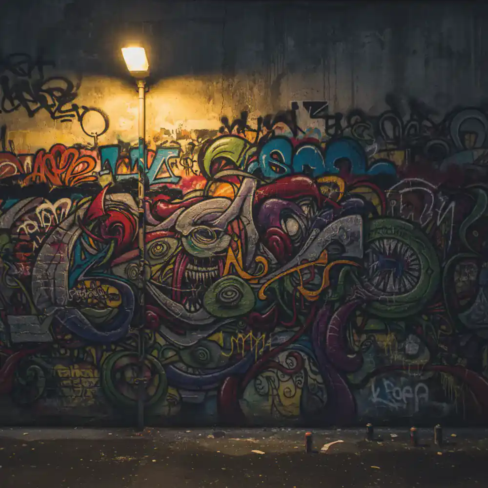 Graffiti covered wall