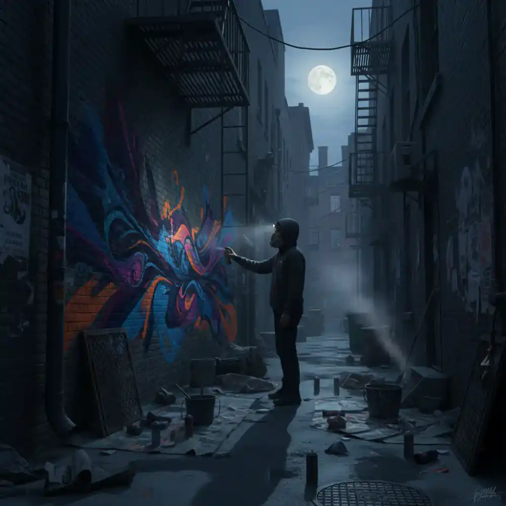 Street artist working