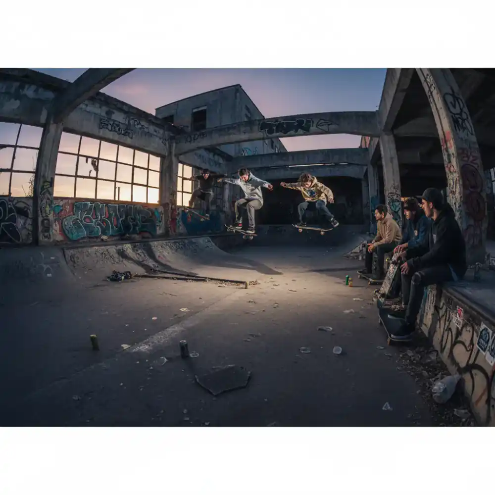 Group of skaters at a spot