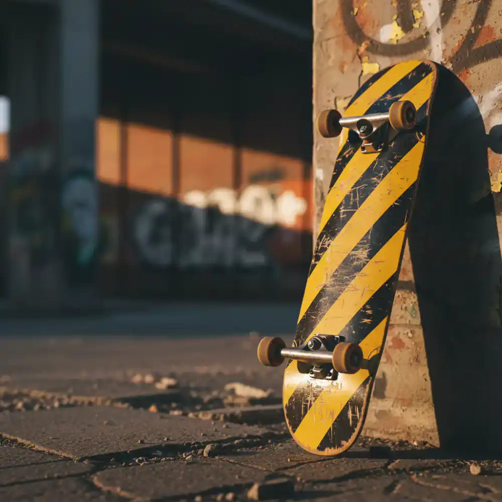 Yellow Hazard Skateboard Deck