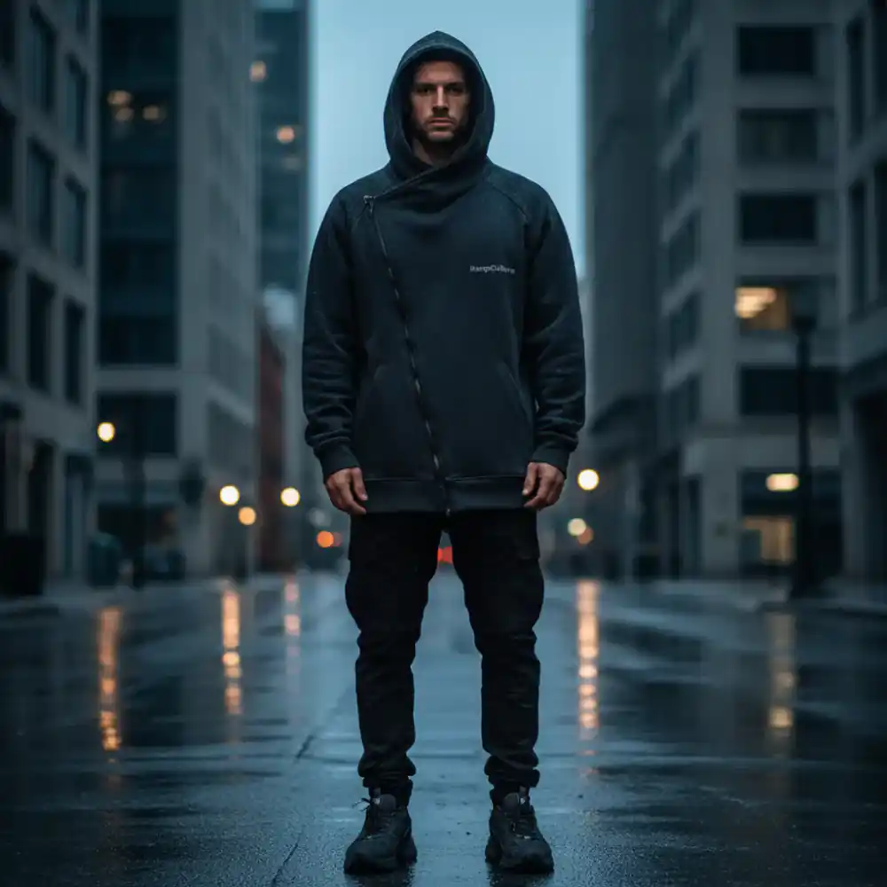 Model wearing new RampCulture hoodie