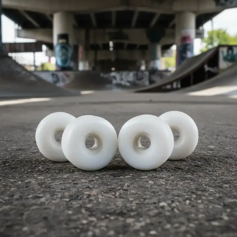 Set of 4 white urethane wheels